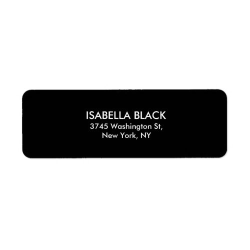 Trendy Modern Black Simple Plain Elegant Label