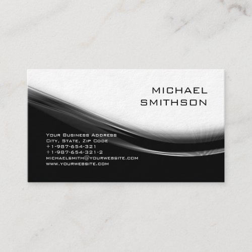 Trendy Modern Black White Grey Business Card
