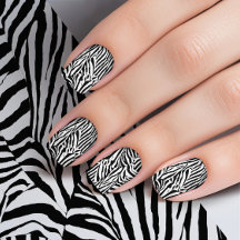 Trendy Modern Black White Zebra Motif
