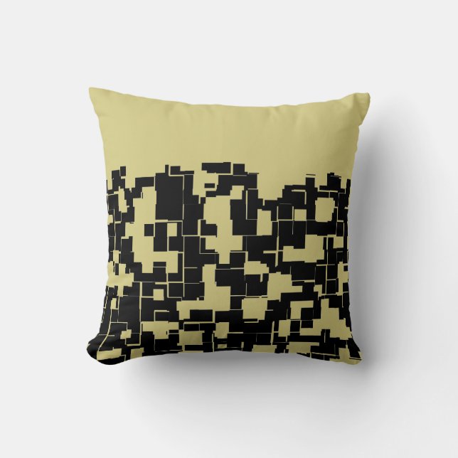 Trendy Modern Black/Yellow Green (Changeable) Throw Pillow (Front)