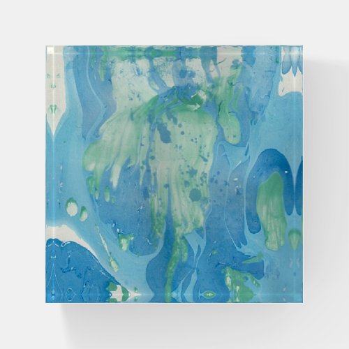 Trendy Modern Blue Green Color Abstract Template Paperweight