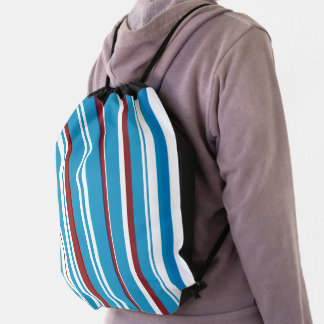 Trendy Modern Boho Chic Stripes Drawstring Bag