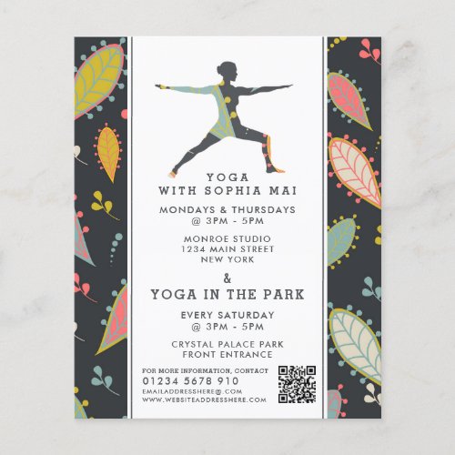 Trendy Modern Boho Yoga Class Advertising Flyer