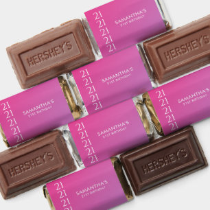 Trendy Modern Bold Pink Gradient 21st Birthday Hershey's Miniatures