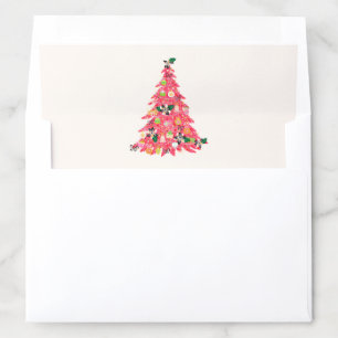 trendy modern bright color festive christmas tree envelope liner