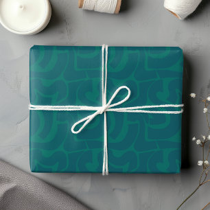 Trendy Modern Bright Colored Turquoise & Navy Blue Wrapping Paper Sheets