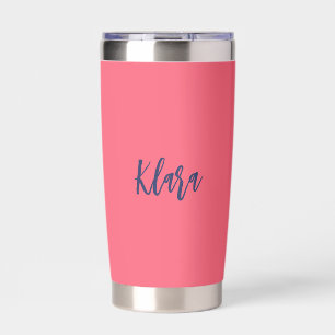 Trendy modern bright red name script personalized insulated tumbler