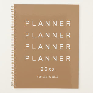 Trendy Modern Brown Weekly Dated Planner