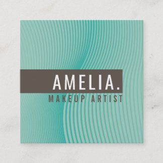 TRENDY MODERN BUSINESS curved lines mint jade Square Business Card