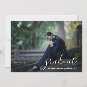 Trendy Modern Calligraphy 4 Photo Collage Graduate Announcement