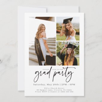 Trendy Modern Casual Photo Graduation Invitation | Zazzle