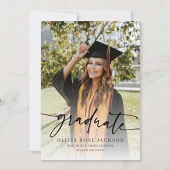 Trendy Modern Casual Photo Graduation Invitation | Zazzle