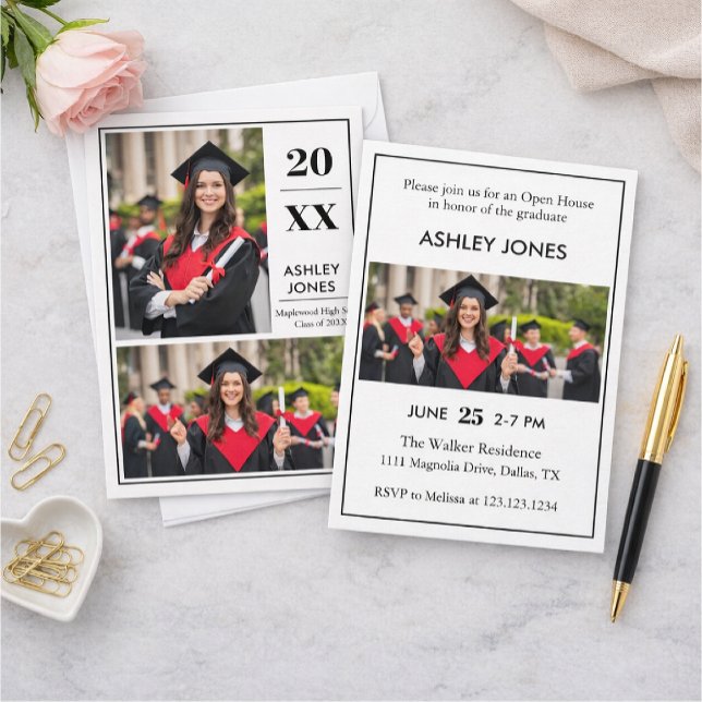Trendy Modern Casual Photo Graduation Invitation (Creator Uploaded)