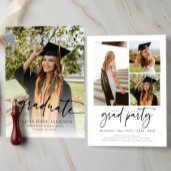 Trendy Modern Casual Photo Graduation Invitation