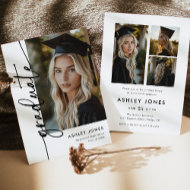 Trendy Modern Casual Photo Graduation Invitation
