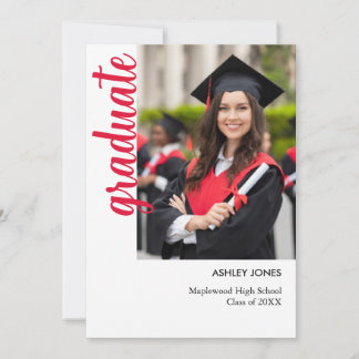 Trendy Modern Casual Photo Graduation Invitation