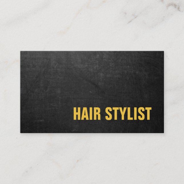 Trendy Modern Chalkboard Hair Stylist Business Card (Front)