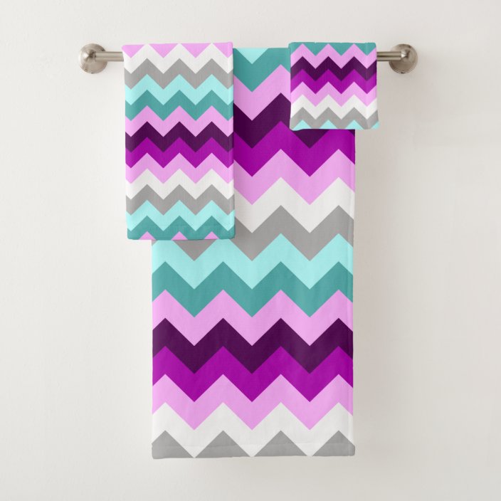Trendy Modern Chevron Pattern Bath Towel Set