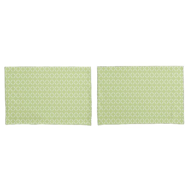 Trendy Modern Chic green and white Flowers  Pillow Case (Front-Set)