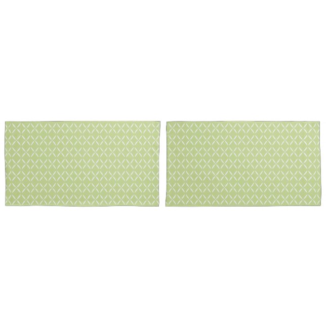 Trendy Modern Chic green and white Flowers  Pillow Case (Front-Set)