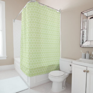 Trendy Modern Chic Green and White Shower Curtain