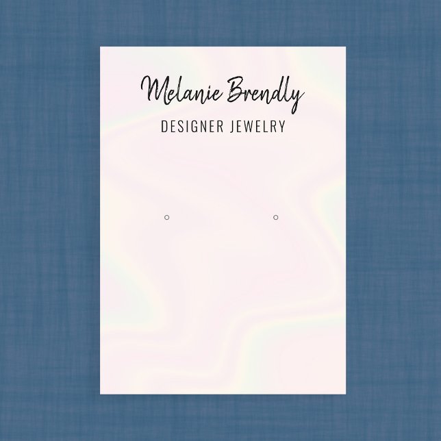 Trendy Modern Chic Jewelry Earring Display Business Card (Stylishly Personalize with Your Custom Name. Add Optional Text.)