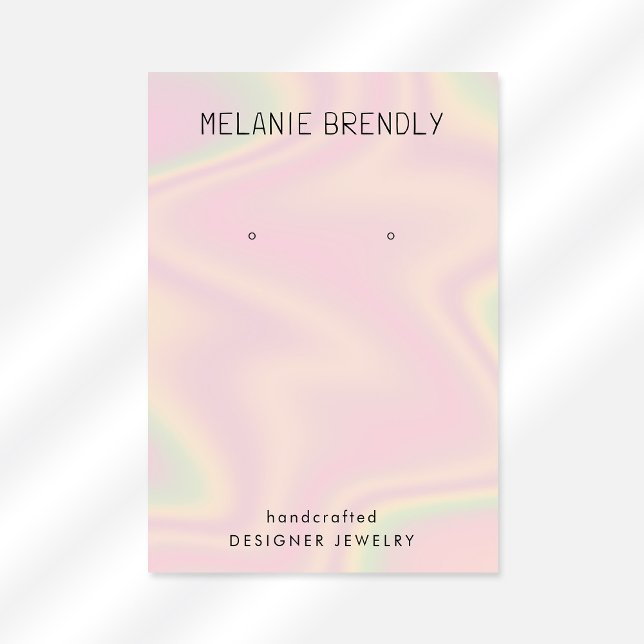 Trendy Modern Chic Jewelry Earring Display Business Card (Stylishly Personalize with Your Custom Name/Optional Text. Add Contact Information on Reverse Side.)