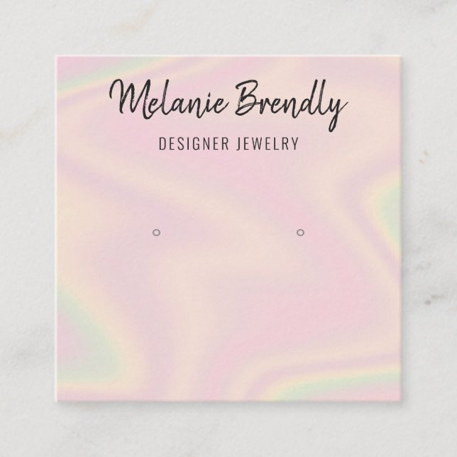Trendy Modern Chic Name Jewelry Earring Display  Square Business Card (Front)