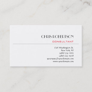 Trendy Modern Chic White Background Modern Business Card