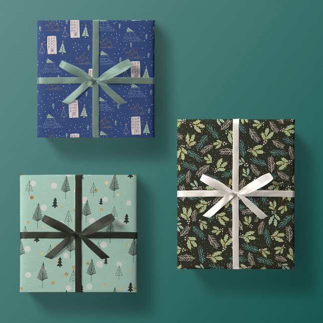 trendy modern christmas gift wrapping paper sheets (Creator Uploaded)