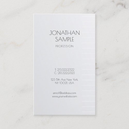 Trendy Modern Clean Design Silver Glamour Luxury Business Card