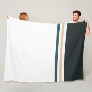 Trendy Modern color block and Stripes  Fleece Blanket