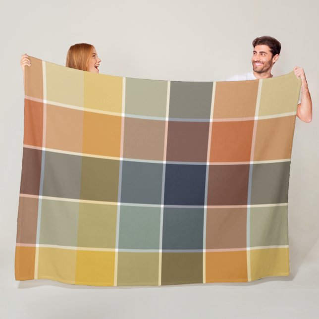 Trendy Modern color block Fleece Blanket (In Situ)