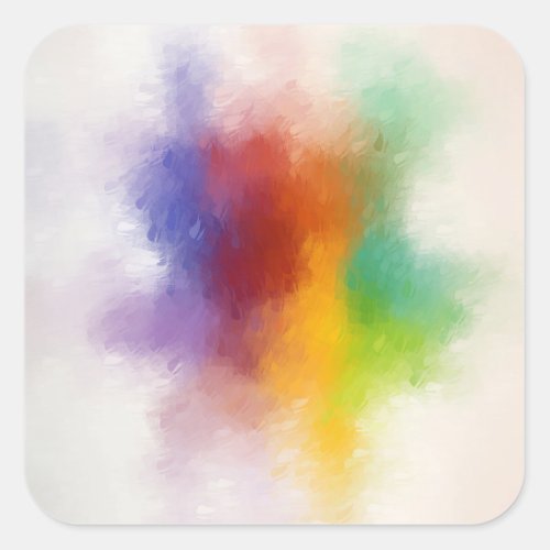 Trendy Modern Colorful Abstract Art Blank Template Square Sticker