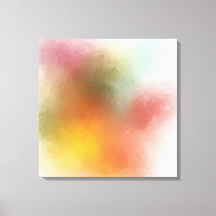 Trendy Modern Colorful Abstract Art Red Yellow Canvas Print