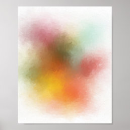 Trendy Modern Colorful Abstract Art Red Yellow Poster