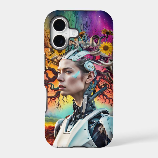 Trendy Modern Colorful Android Tree Iphone Case (Back)