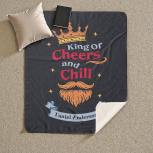 Trendy Modern Colorful Funny King Quote Typography Sherpa Blanket