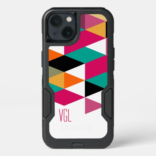 Trendy Modern Colorful Geometric Pattern iPhone 13 Case