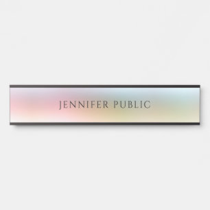 Trendy Modern Colorful Green Red Blue Purple Door Sign