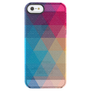 Trendy Modern Colorful Polygonal Pattern Clear iPhone SE/5/5s Case