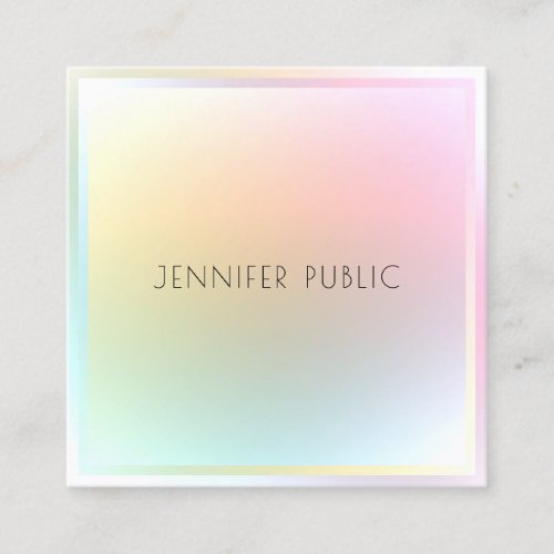 Trendy Modern Colorful Professional Template Square Business Card