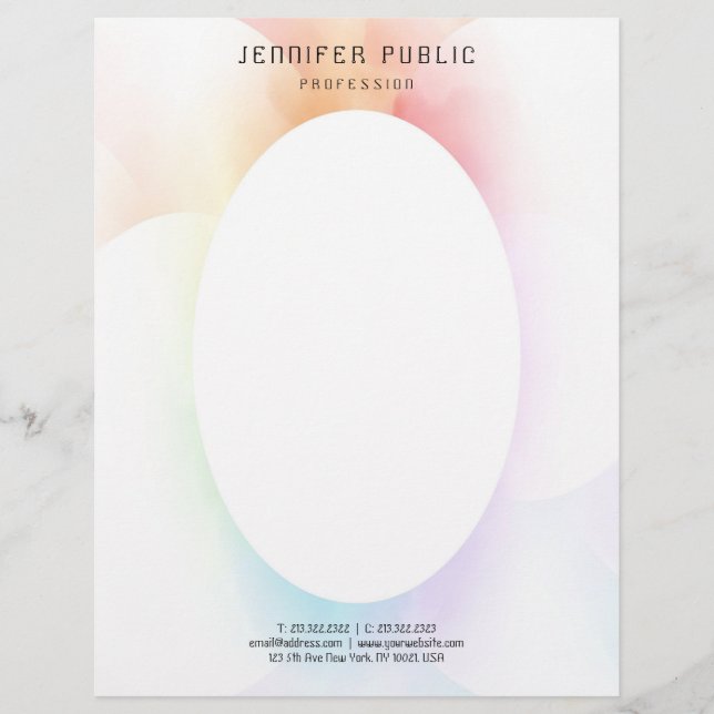 Trendy Modern Colorful Simple Design Template Letterhead (Front)