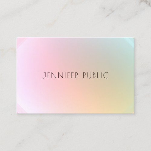 Trendy Modern Colorful Template Elegant Design Business Card