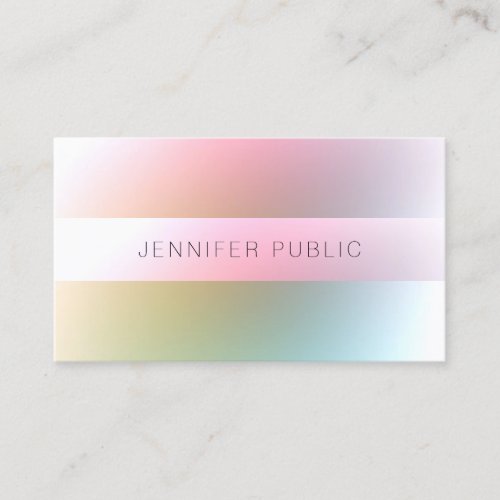 Trendy Modern Colorful Template Elegant Minimalist Business Card