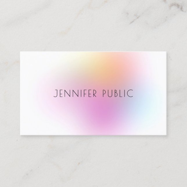 Trendy Modern Colorful Template Professional Business Card (Front)