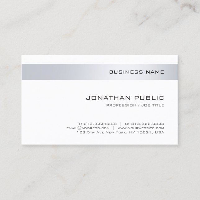 Trendy Modern Company Elegant Simple Template Business Card (Front)
