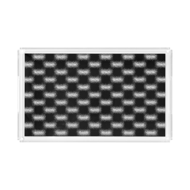 Trendy Modern Cool Unique Abstract Patterns Acrylic Tray (Front)
