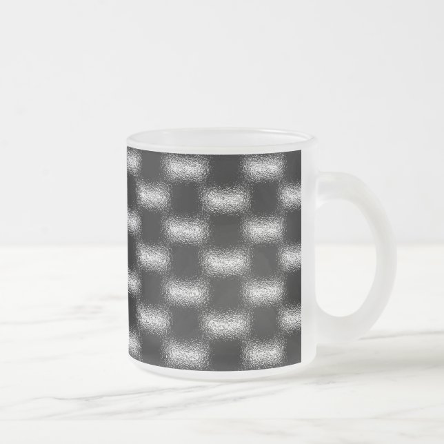 Trendy Modern Cool Unique Abstract Patterns Frosted Glass Coffee Mug (Right)