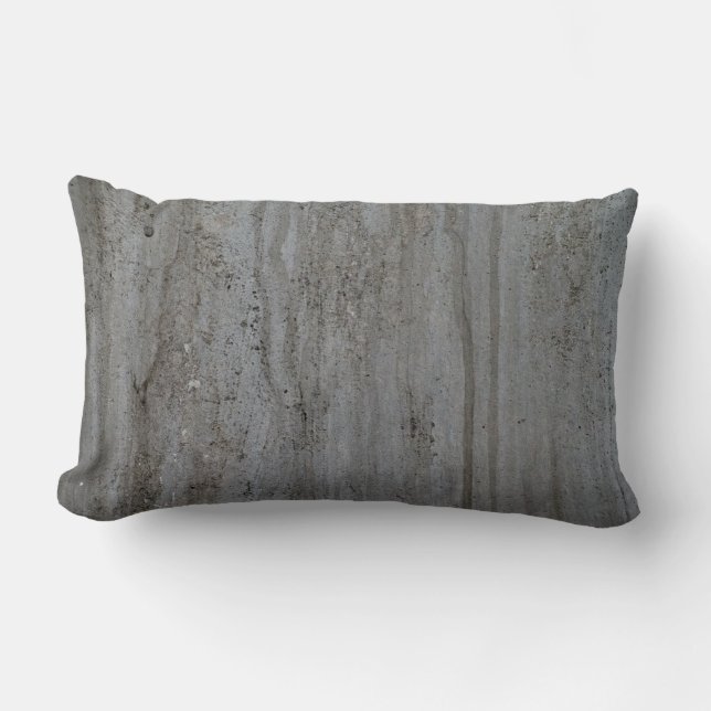 Trendy Modern Creation Grey Wall Abstract Lumbar Pillow (Front)